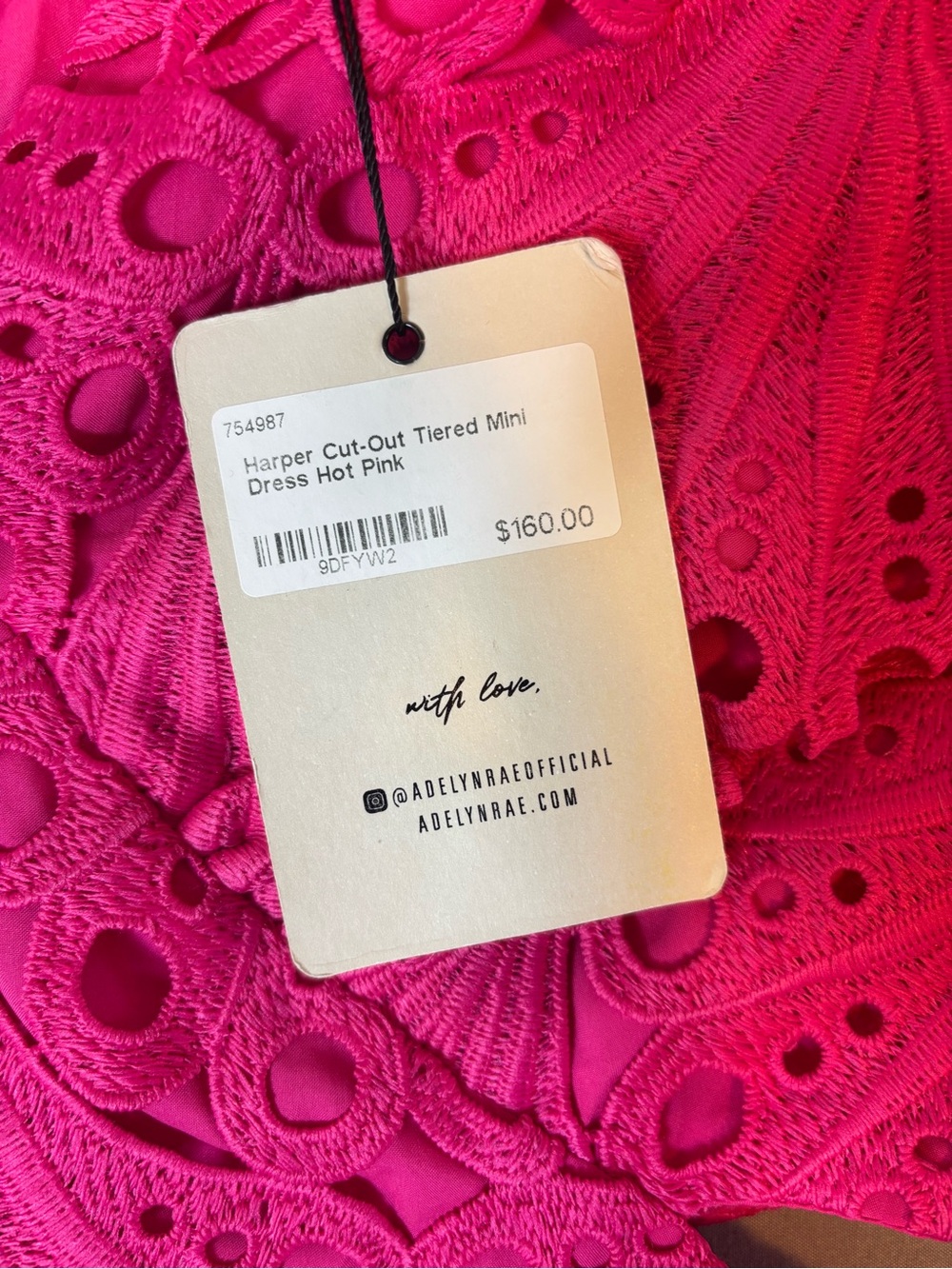 New with tags Elegant Fuchsia Lace Mini Dress by Adalyn Rea - Picture 6 of 9